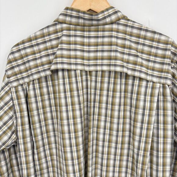 Eddie Bauer Vented Long Sleeve Fishing Shirt Mens Lg Roll Tab Plaid Zip Pocket - Picture 5 of 10